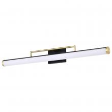  62/1539 - Solano Large Vanity; LED; Black and Brushed Brass Finish; White Acrylic Lens