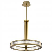  62/2013 - Darrow; 24 Inch LED Pendant; Vintage Brass; Textured Acrylic Panels