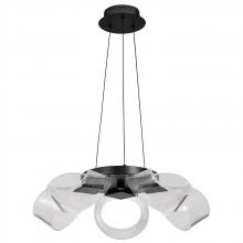  62/2036 - Barnett; 21 Inch LED 5 Light Chandelier; Matte Black; Silk Screened Acrylic Lens