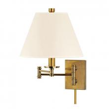  7721-AGB-WS - 1 LIGHT WALL SCONCE WITH PLUG w/WHITE SHADE