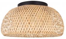  IFM2025B18BK - SARIEL, IFM2025B18BK, MBK Color, 1 Lt Flush Mount, Bamboo, 60W Type A, 18" W x 9.5" H