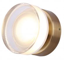  LWL296A05GD - BENNI 5.375 in. 1 Light Gold Integrated LED Wall Light with Clear Acrylic Shade