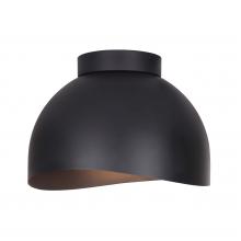  IFM1122A11BK - Henlee 11 in. 1-Light 60-Watt Modern Matte Black Flush Mount with Matte Black Metal Shade