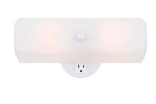  IVL211 - Vanity, 2 Light, White Glass, 60W Type A, 12 IN W x 4 .5 IN H x 4 .5 IN D