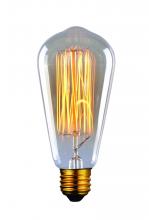  B-ST45-17LG - Bulb, Edison Bulbs, 60W E26 -G-, Light Golden Glass, ST45 Cone Shape, Dimmable, 2500 hours