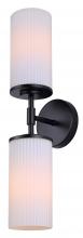  IVL1165A02BK-FR - KINSLEA 4.75 in. 2 Light Matte Black Vanity with White Glass Shade