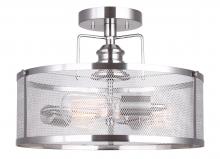  ISF626A03BN - BECKET 3 Lt Semi Flush, Metal Shade, 60W Type A, 15 3/8" W x 10 3/4" H