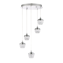  PF91-5LPA-CH - ARIKA series 25 Watt Black Stainless Integrated LED 5-Light Pendant Pan