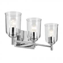  45574CHCLR - Shailene 21" 3-Light Vanity Light with Clear Glass in Chrome