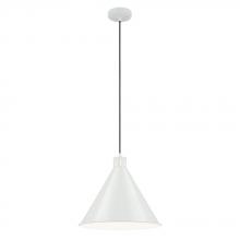  52177WH - Zailey 14.25" 1-Light Cone Pendant in White