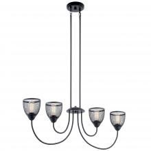  52273BK - Voclain™ 4 Light Linear Chandelier Black