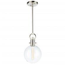  AC10120SN - Single Round Glass Pendant (Satin Nickel)