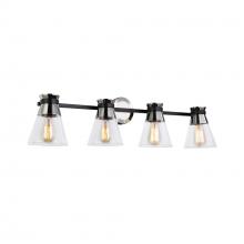  AC11804NB - Kanata Collection 4-Light Vanity Light, Black & Brushed Nickel