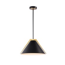  AC11910BK - Baltic Collection 1-Light Pendant Black and Brushed Brass