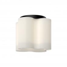  FM54809-BK/OP - Clover 9-in Black/Opal Glass LED Flush Mount