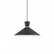  493216-BK/GD - Vanderbilt 16-in Black With Gold Detail 1 Light Pendant