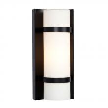  ES215670BK - Wall Sconce - in Black finish with Satin White Glass (Suitable for Indoor or Outdoor Use)