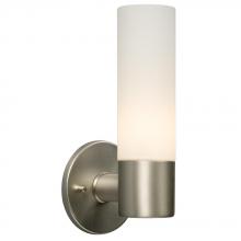  244021BN/WH - 1-Light Wall Sconce - Brushed Nickel with White Straight Glass