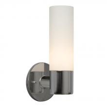  244021CH/WH - 1-Light Wall Sconce - Chrome with White Straight Glass