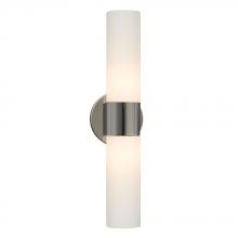  ES244023CH/WH - 2 -Light Wall Sconce - in Polished Chrome finish with White Cylinder Glass