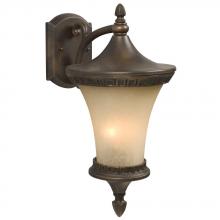  300146FC - Outdoor Cast Aluminum Lantern - Flemish Copper w/ Tea Stain Glass