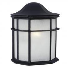  303218BLK - Outdoor Cast Aluminum Wall Fixture - Black w/ Frosted Acrylic Diffuser.