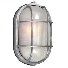  305013SA 113EB - Outdoor Cast Aluminum Marine Light with Guard - in Satin Aluminum finish with Frosted Glass (Wall or