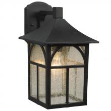  311370BK - Outdoor Lantern - Black with Clear Seeded Glass