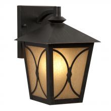  312030ORB/FA - Outdoor Lantern - Oil Rubbed Bronze with Frosted Amber Seeded Glass