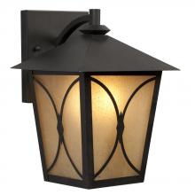  312031ORB/FA - Outdoor Lantern - Oil Rubbed Bronze with Frosted Amber Seeded Glass