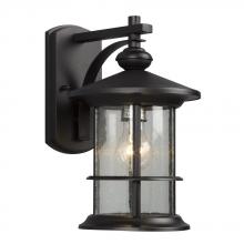  319740BK - Outdoor Wall Mount Lantern - in Black finish with Clear Seeded Glass