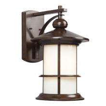  319950BZ - Outdoor Wall Mount Lantern - in Bronze finish with Ivory Art Glass