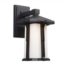  321670BK - Outdoor Wall Mount Lantern - in Black finish with White Glass