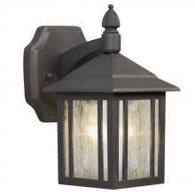  334020BK/WL - Outdoor Cast Aluminum Lantern - Black w/ Clear Seeded Glass