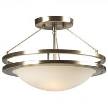  601322BN - Semi-Flush Mount - Brushed Nickel w/ Frosted White Glass