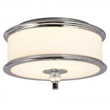  612063CH - 2-Light Flush Mount - Polished Chrome with White Glass