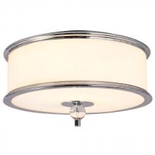  L612065CH016A1 - LED Flush Mount Ceiling Light - in Polished Chrome finish with White Glass