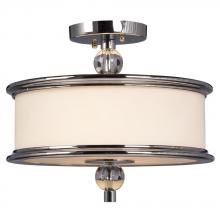  612066CH - 2-Light Semi-Flush Mount  - Polished Chrome with White Glass