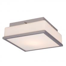  613501CH-113NPF - Square Flush Mount Ceiling Light - in Polished Chrome finish with Opal White Glass