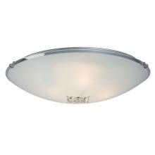  614405CH-226EB - 4-Light Flush Mount - Polished Chrome with Satin White Glass Shade and Crystal Accents