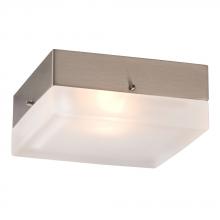  614571BN-113NPF - Square Flush Mount Ceiling Light - in Brushed Nickel finish with Frosted Glass