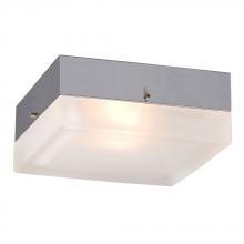  614571CH-113NPF - Square Flush Mount Ceiling Light - in Polished Chrome finish with Frosted Glass