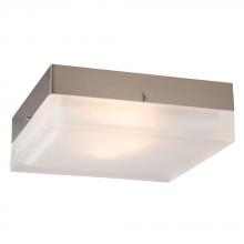  614573BN-2PL13 - Square Flush Mount Ceiling Light - in Brushed Nickel finish with Frosted Glass