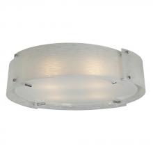  615044CH - 4-Light Flush Mount in Polished Chrome with Frosted Textured Glass Shade