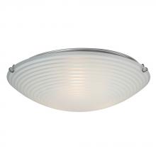  L615294CH016A1 - LED Flush Mount Ceiling Light- in Polished Chrome finish with Striped Patterned Satin White Glass