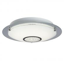  L619484CH024A1 - LED Flush Mount Ceiling Light - in Polished Chrome finish with White Glass & Clear Crystal Accents