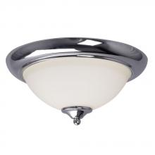  620953CH - 13" Chrome 2L Ceiing Fixture with White Glass