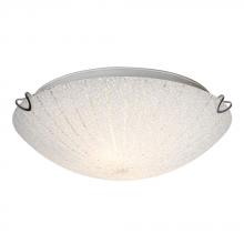  621573CH - Flush Mount Ceiling Light - in Polished Chrome finish with White Patterned Sugar Glass (2L)