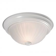  625021WH PL13 - Flush Mount Ceiling Light - in White  finish with Frosted Melon Glass