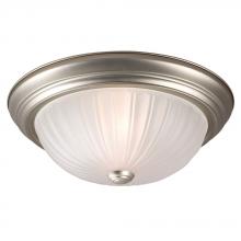  635022PT 2PL13 - Flush Mount Ceiling Light - in Pewter finish with Frosted Melon Glass